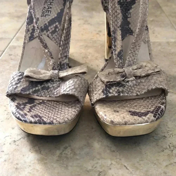 Michael Michael Kors Snake Printed Sandals - Heels - Picture 2 of 12